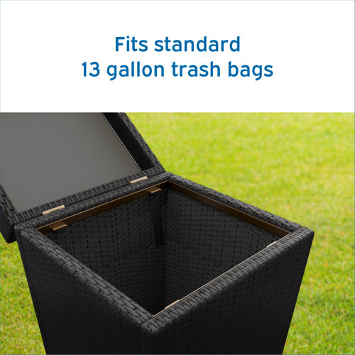 Nestl 35 Gallon Wicker Rattan Outdoor Trash Can Wayfair